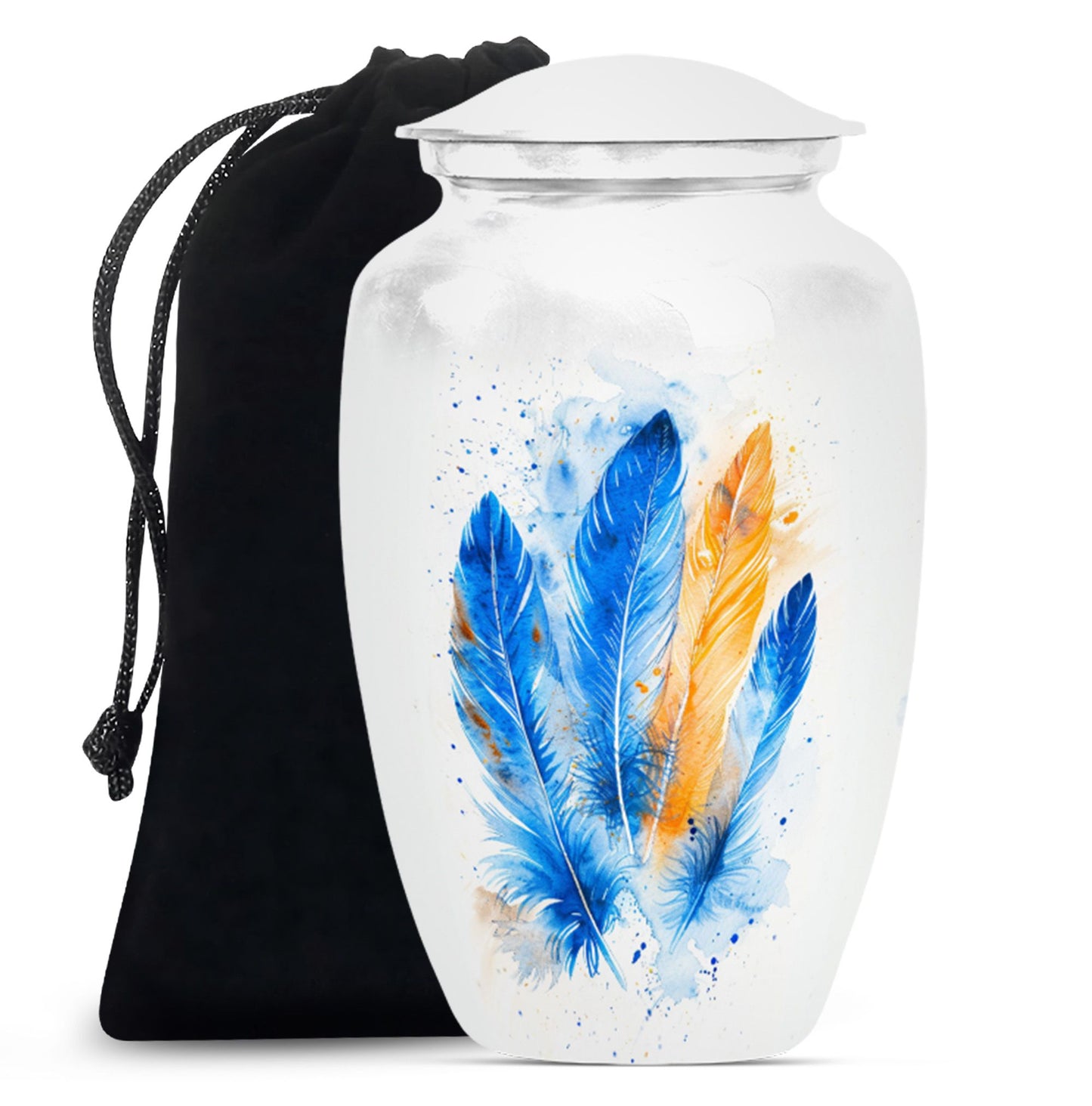 Feather Urn in Purple Meadow theme.