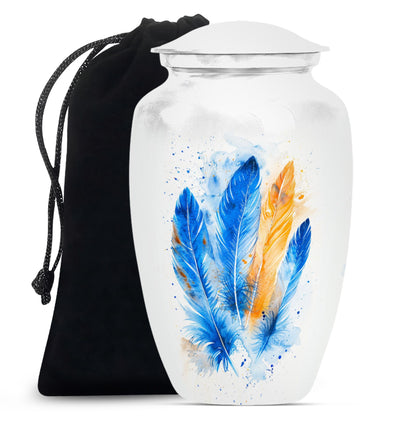 Feather Urn in Purple Meadow theme.