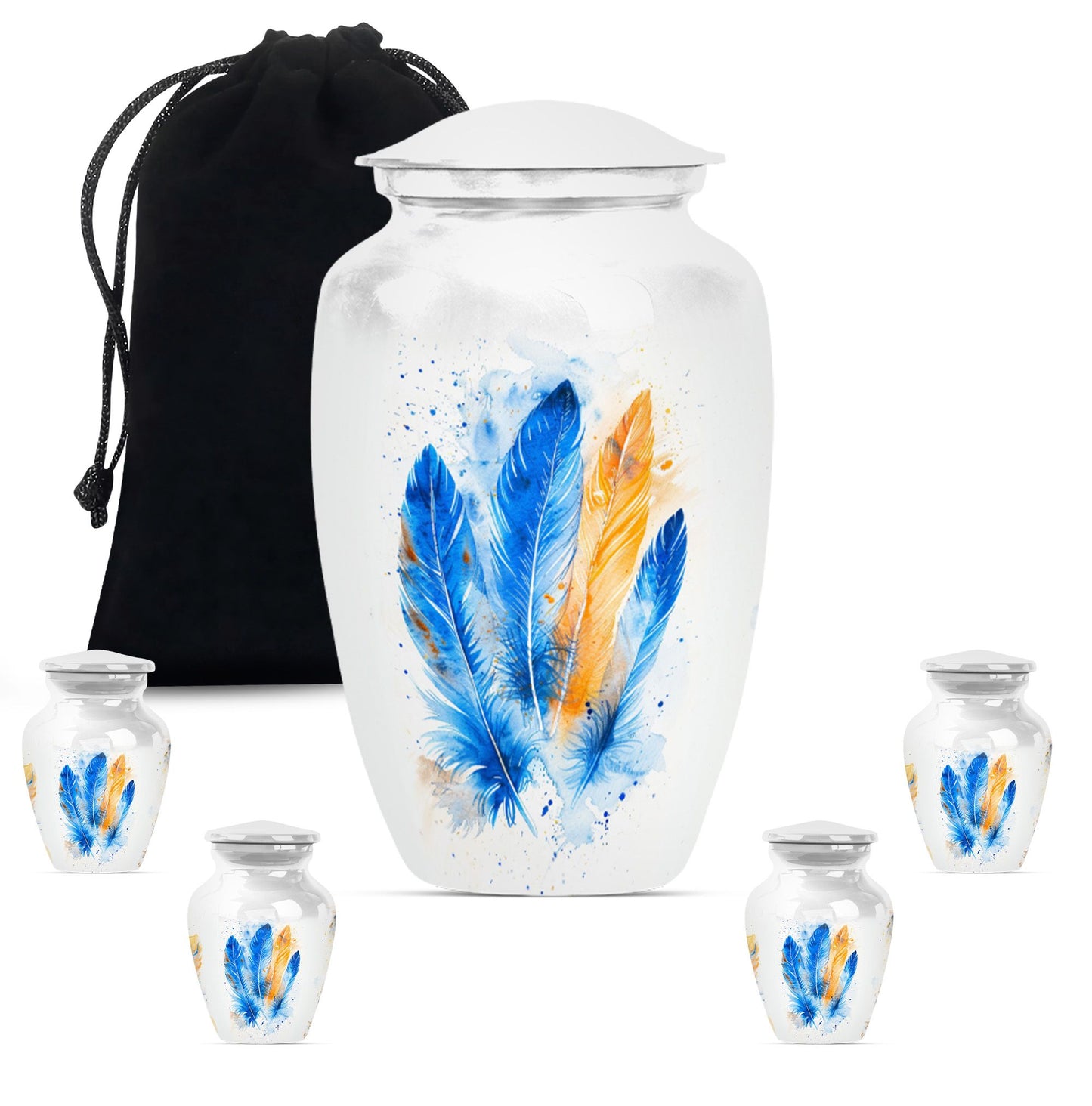 Feather Urn in Purple Meadow theme.
