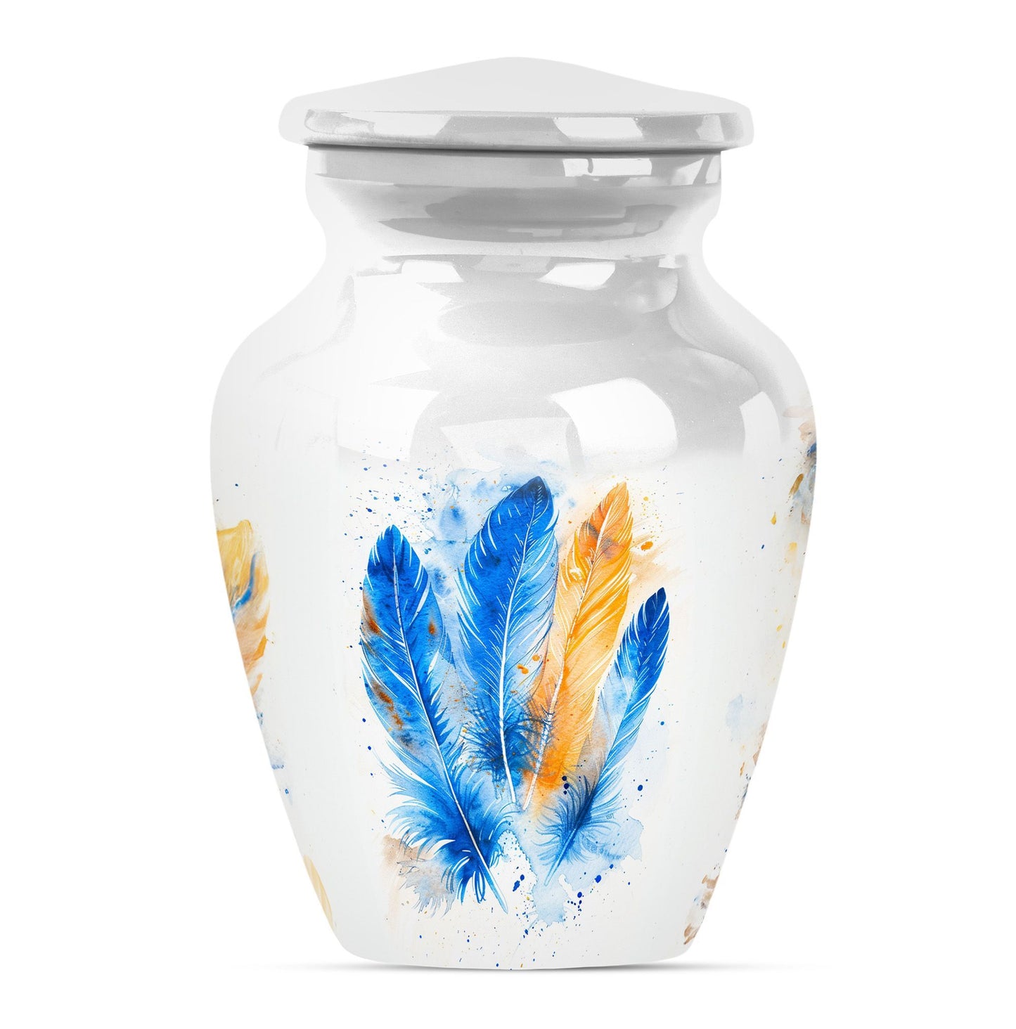 Feather Urn in Purple Meadow theme.