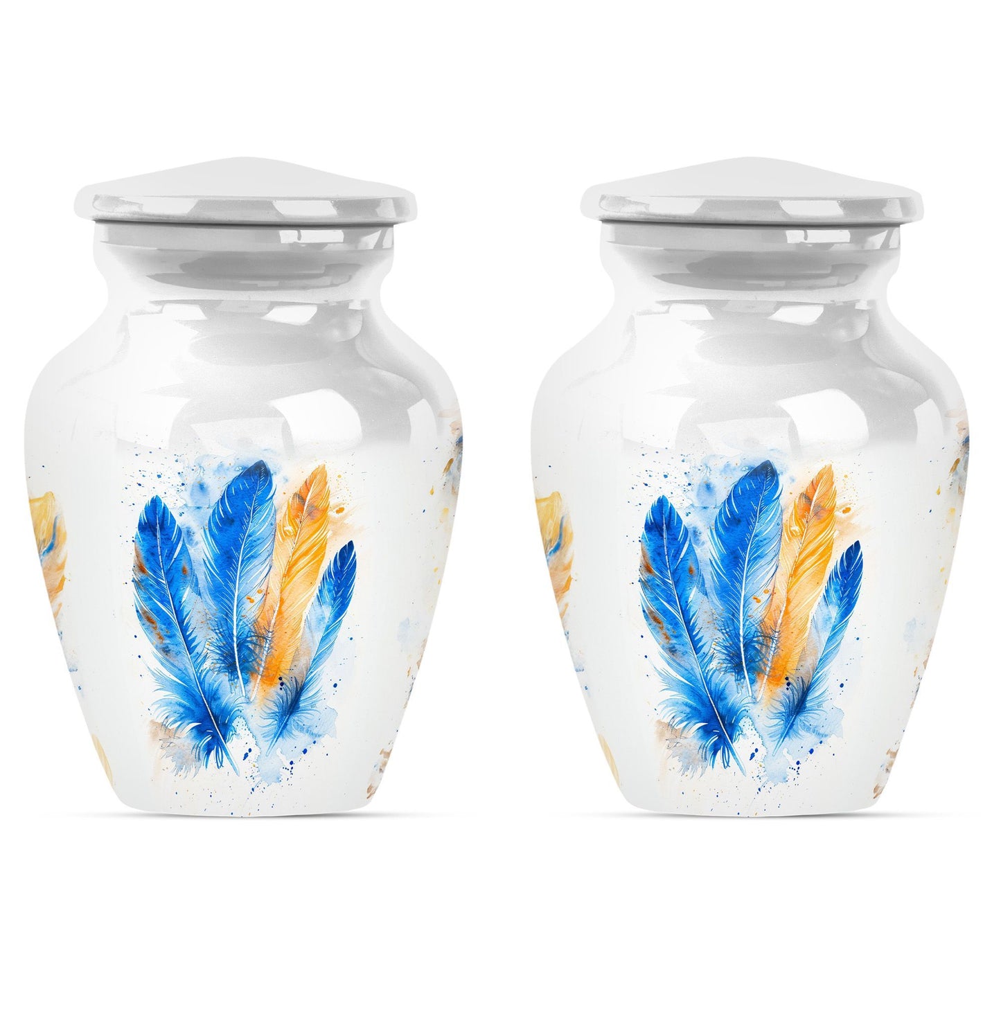 Feather Urn in Purple Meadow theme.