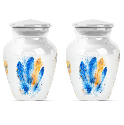 Feather Urn in Purple Meadow theme.