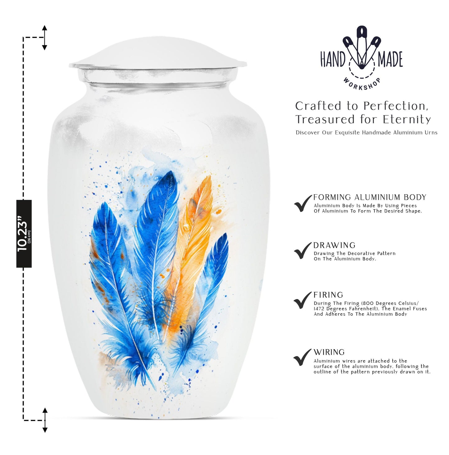 Feather Urn in Purple Meadow theme.