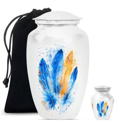 Feather Urn in Purple Meadow theme.