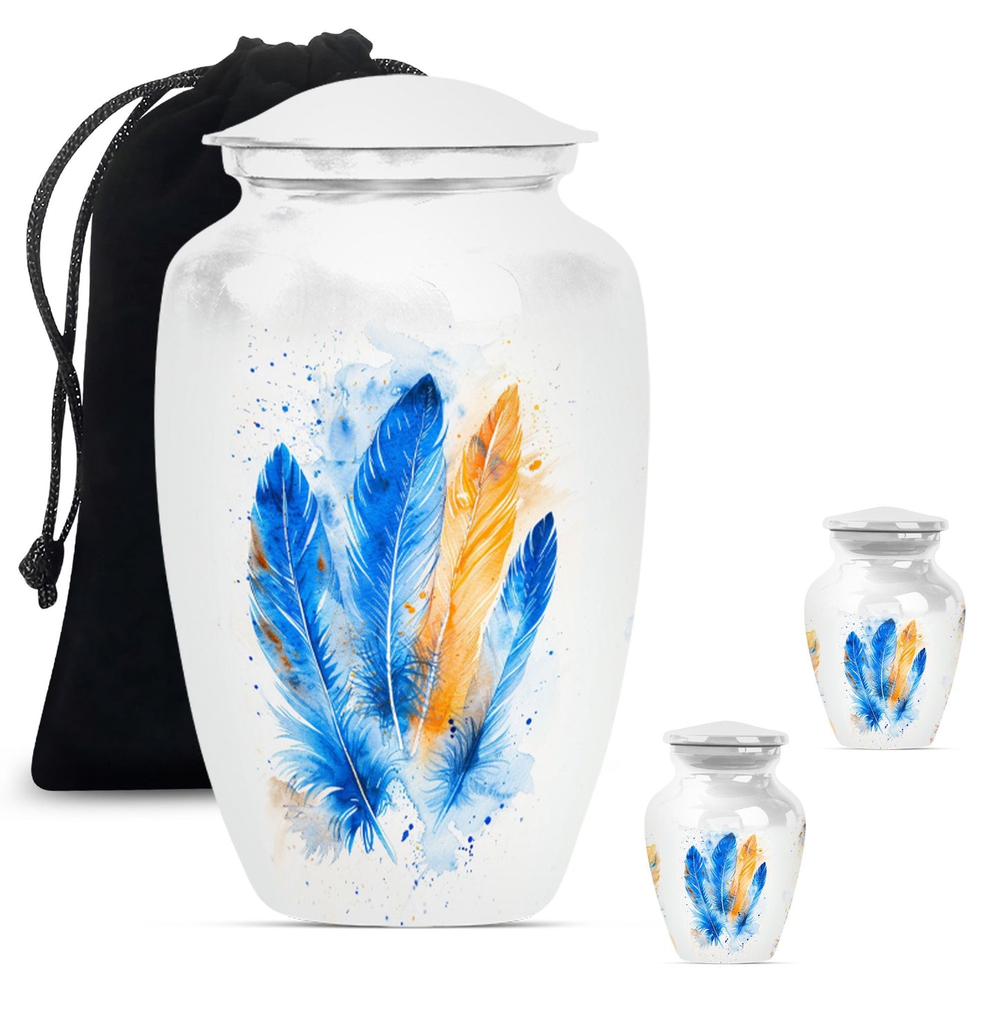 Feather Urn in Purple Meadow theme.