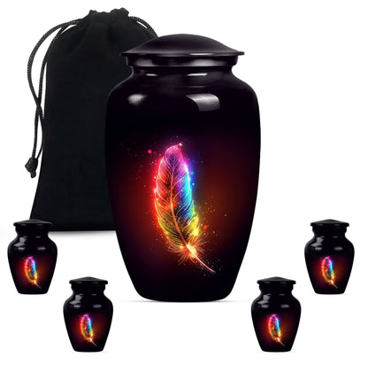 Purple Meadow Classic feather urn for ashes.