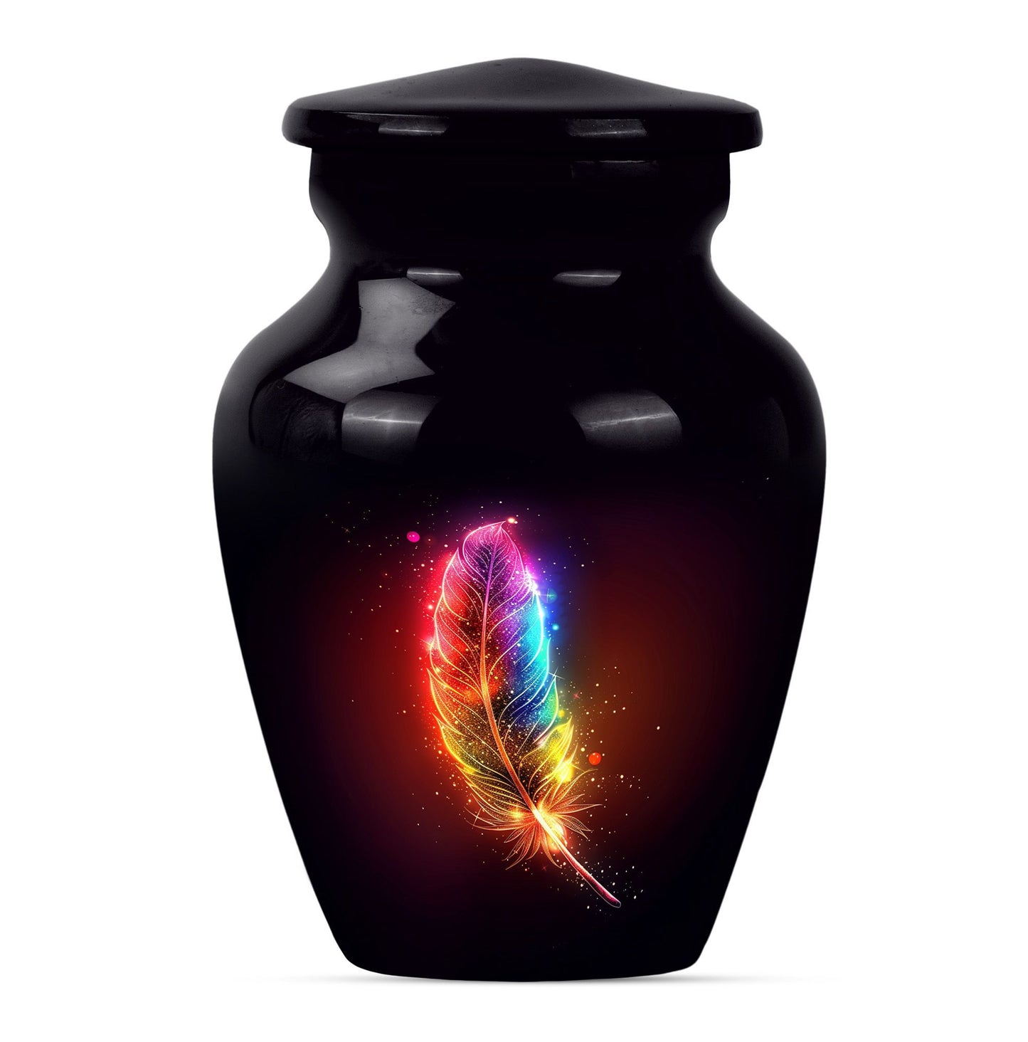 Purple Meadow Classic feather urn for ashes.