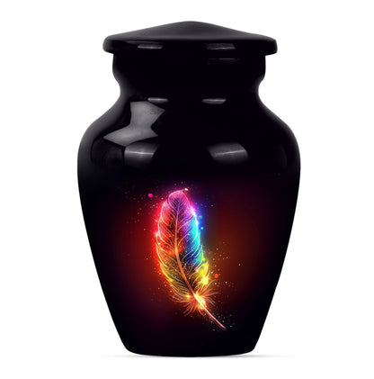 Purple Meadow Classic feather urn for ashes.