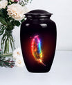 Purple Meadow Classic feather urn for ashes.