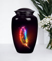 Purple Meadow Classic feather urn for ashes.