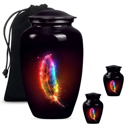Purple Meadow Classic feather urn for ashes.