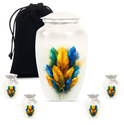 feather urn for ground burial, 