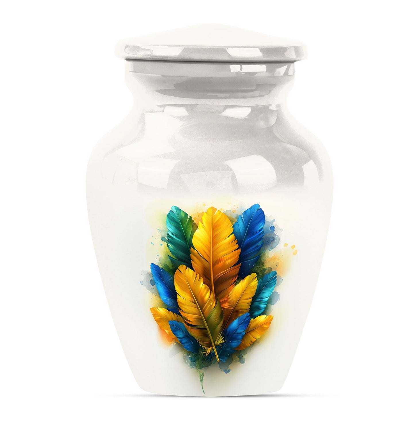 feather urn for ground burial, 