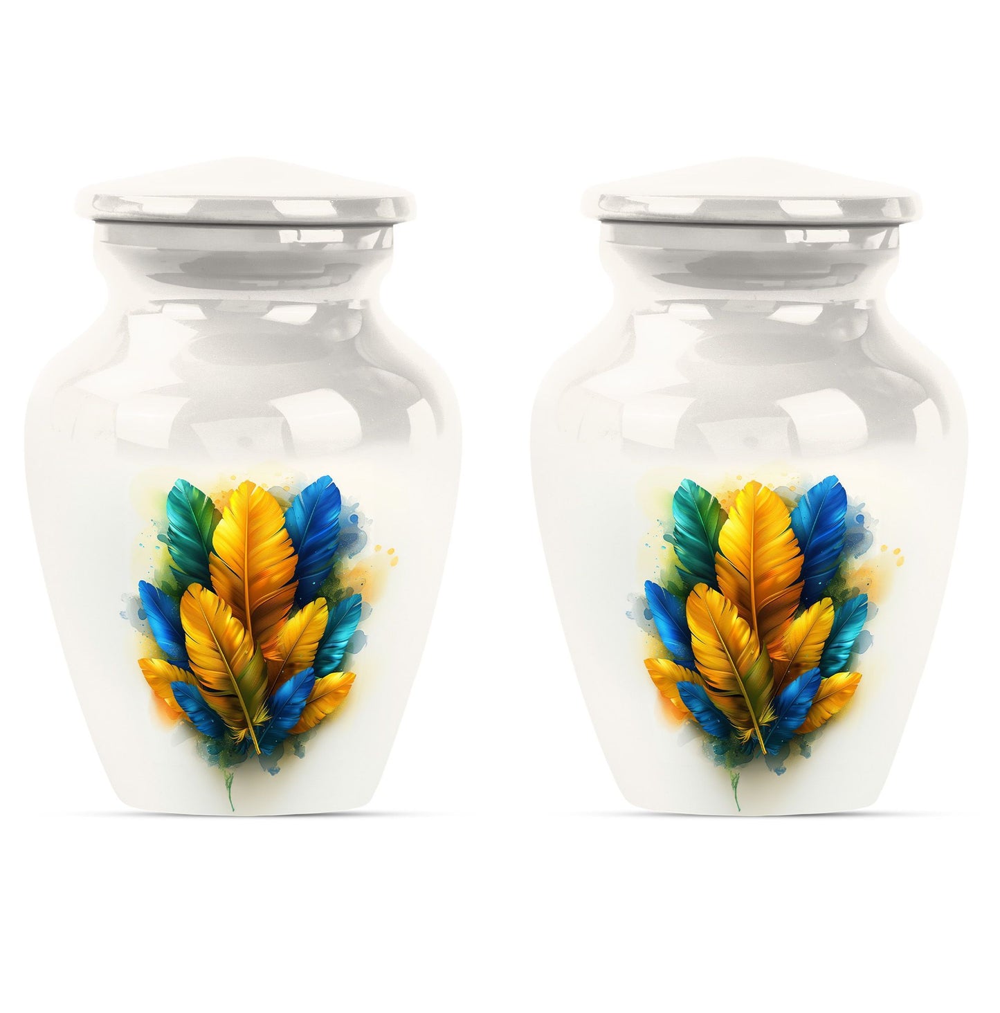 feather urn for ground burial, 