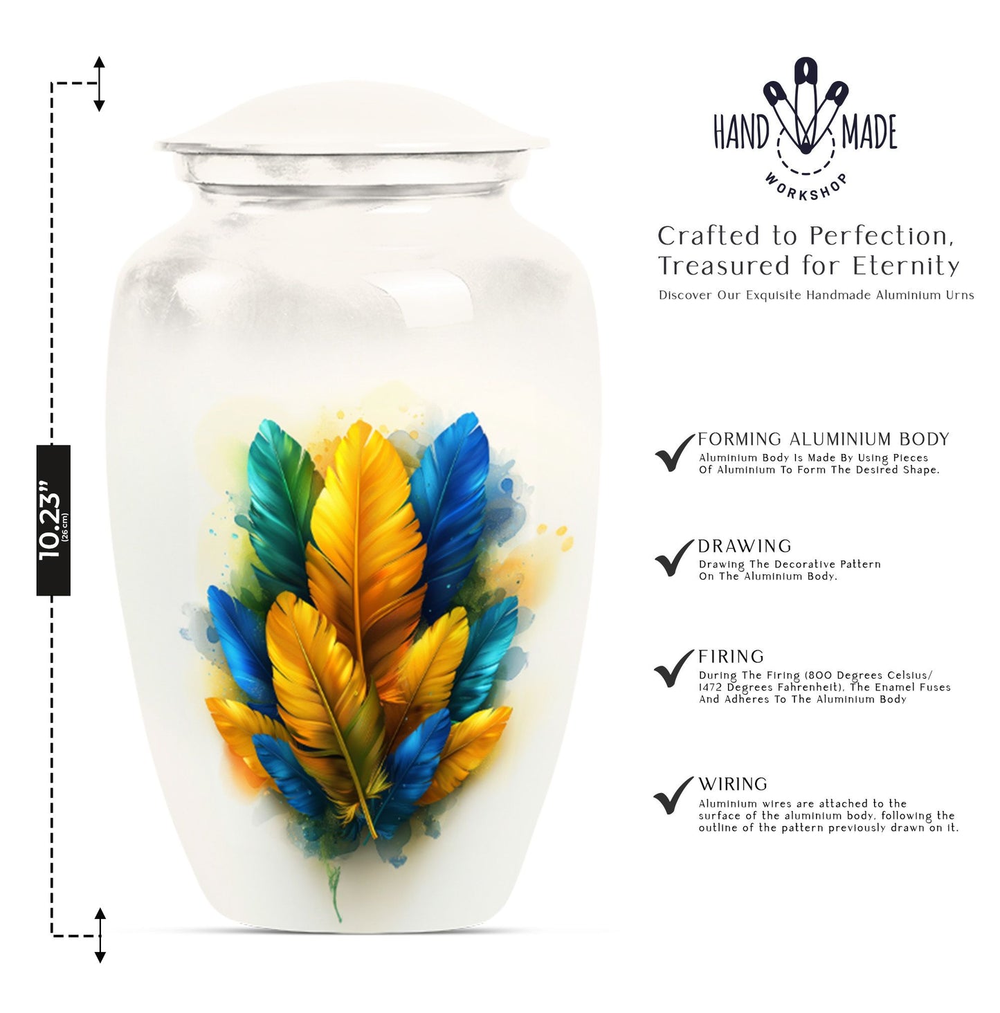 feather urn for ground burial, 
