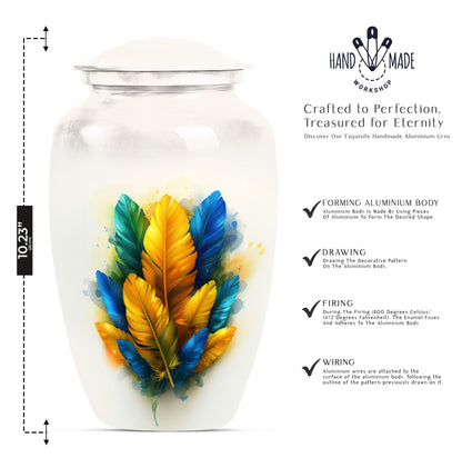 feather urn for ground burial, 