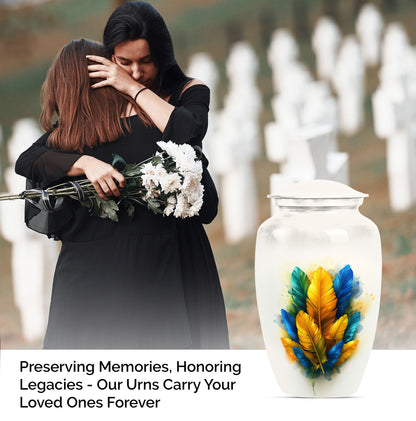 feather urn for ground burial, 