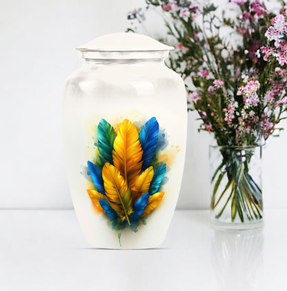 feather urn for ground burial, 