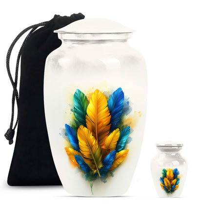 feather urn for ground burial, 