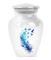 Feather Blue Flying Bird Cremation Urns - Memorial Urn For Women Ashes