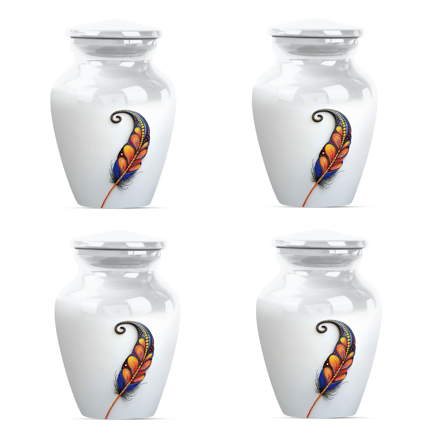 White Personalized White Cremation Urn for Human Ashes - 10-inch, 200 cu in - Yatskia