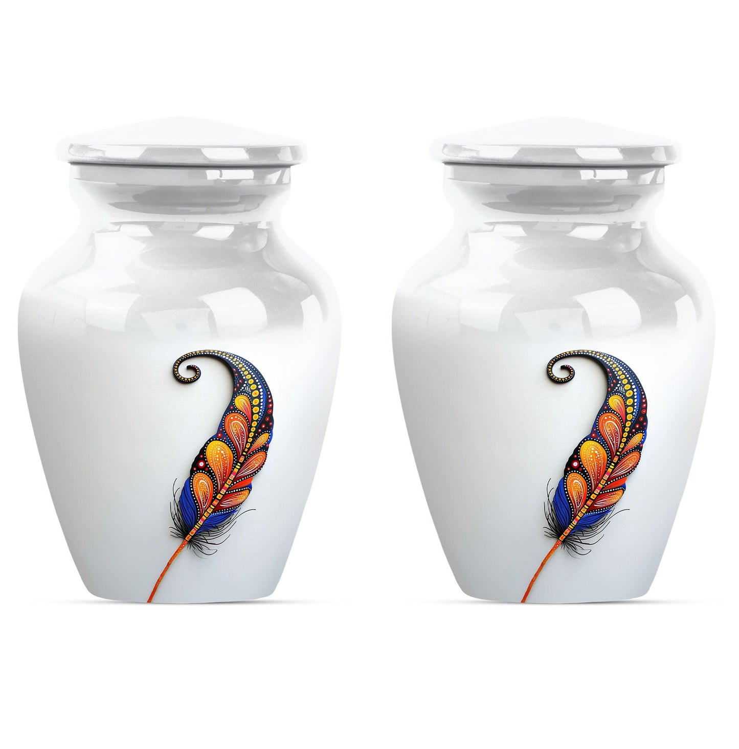 White Personalized White Cremation Urn for Human Ashes - 10-inch, 200 cu in - Yatskia