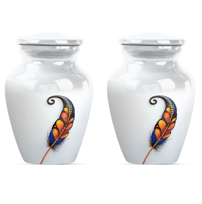 White Personalized White Cremation Urn for Human Ashes - 10-inch, 200 cu in - Yatskia