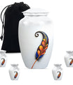 White Feather Urn For Human Ashes - Urn For Female