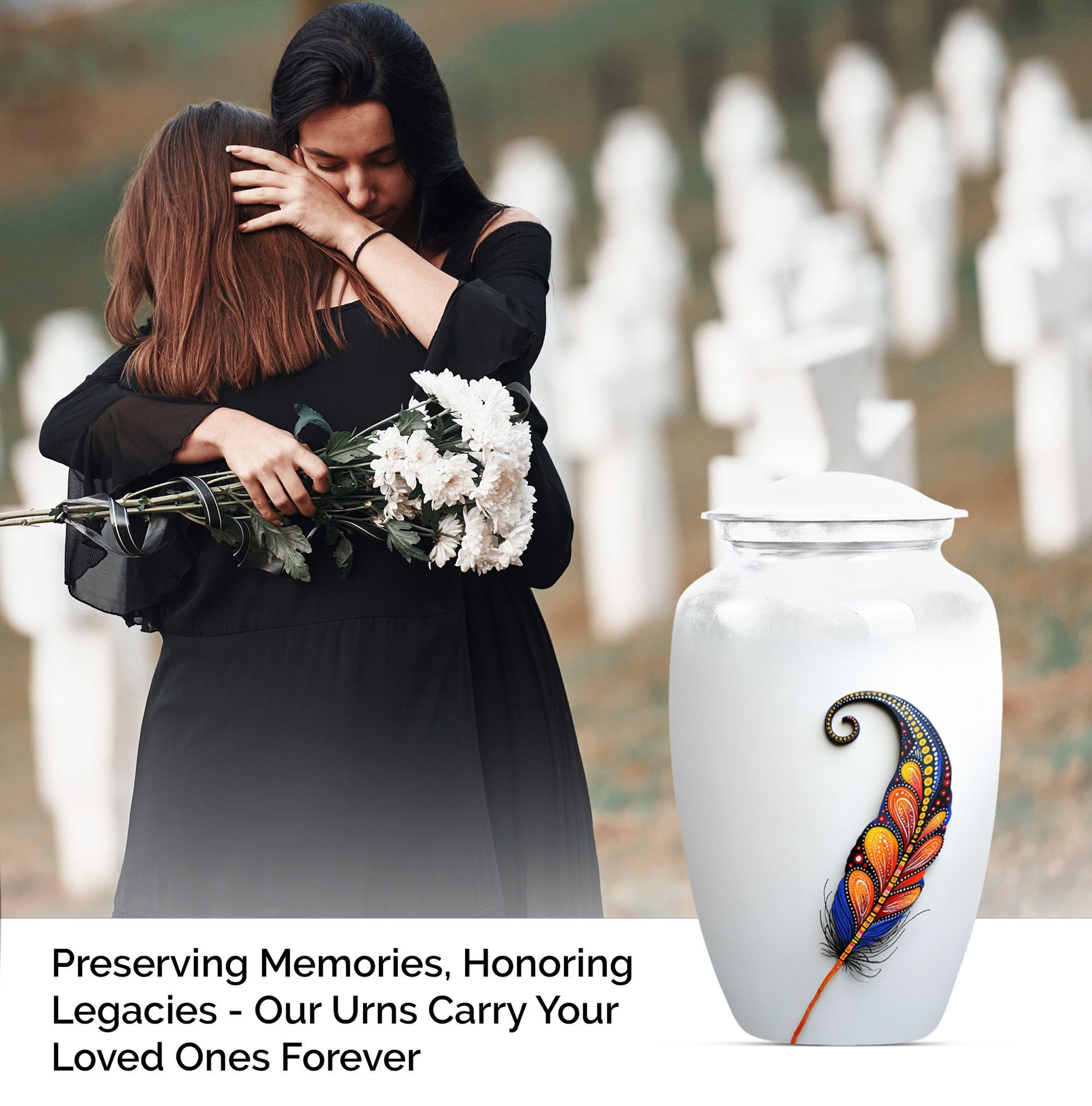 Purple Meadow feather urn
