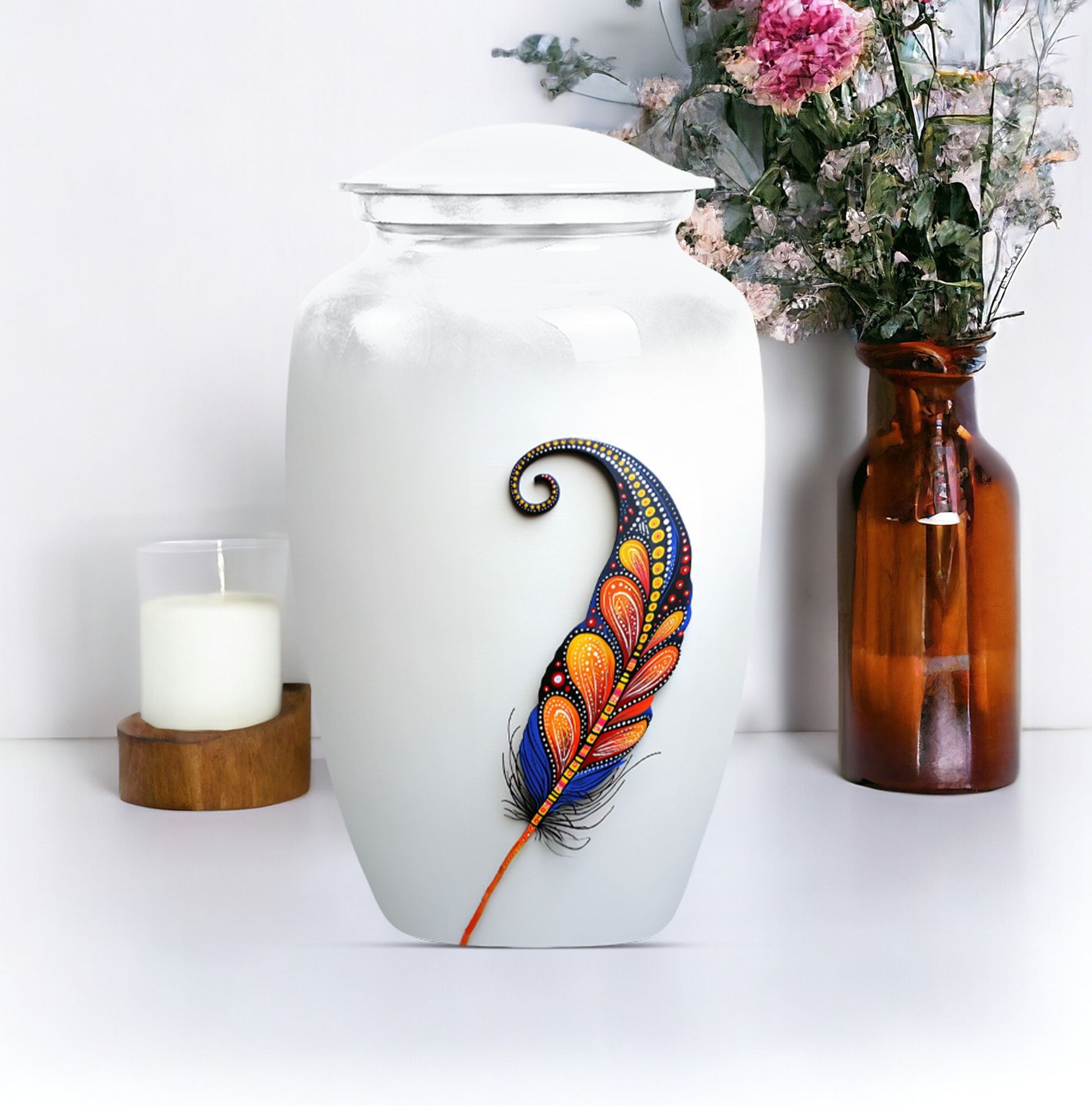 Purple Meadow feather urn