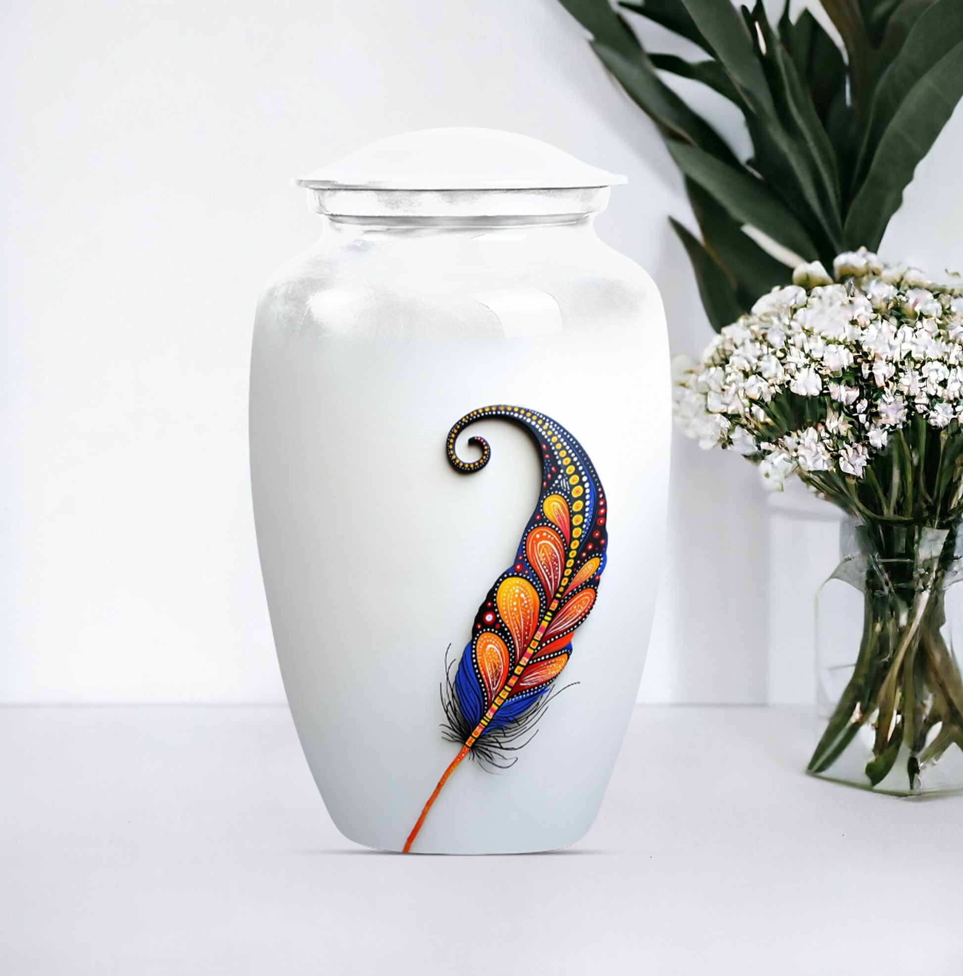 Purple Meadow feather urn