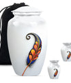 White Feather Urn For Human Ashes - Urn For Female