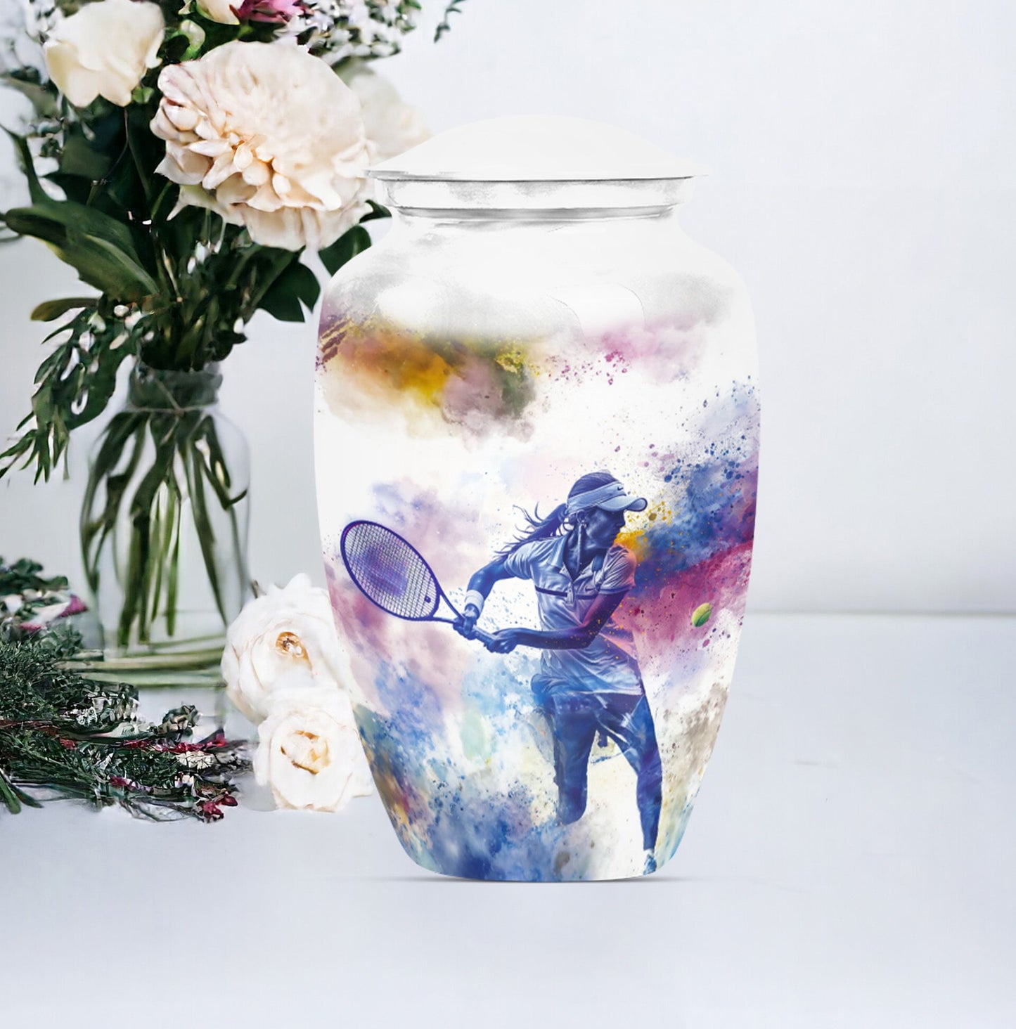 Urn in Purple Meadow theme, 