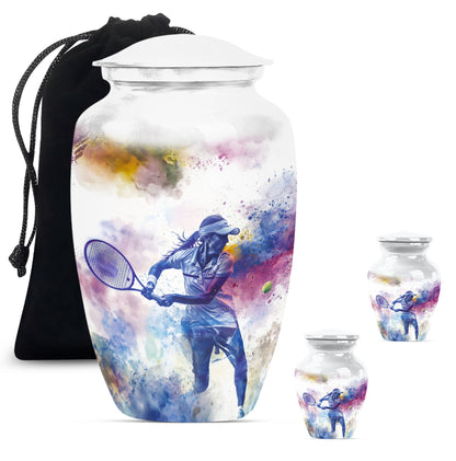 Personalized Tennis Cremation Urn for Human Ashes - 10-inch, 200 cu in - Yatskia
