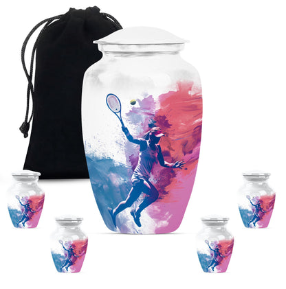 Classic 10-inch tennis urn for human ashes.