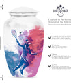 Classic 10-inch tennis urn for human ashes.