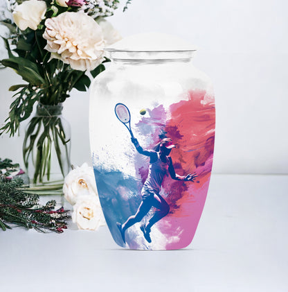 Classic 10-inch tennis urn for human ashes.