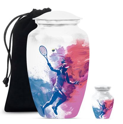 Personalized Tennis Cremation Urn for Human Ashes - 10-inch, 200 cu in - Yatskia