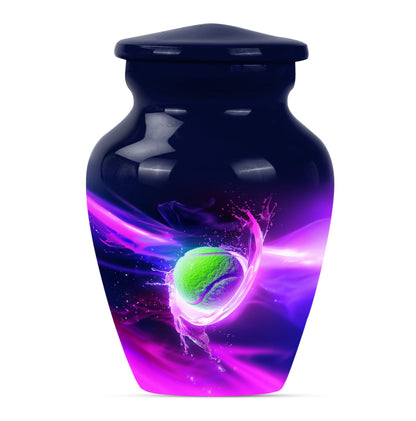 Green Personalized Tennis Cremation Urn for Human Ashes - 10-inch, 200 cu in - Yatskia