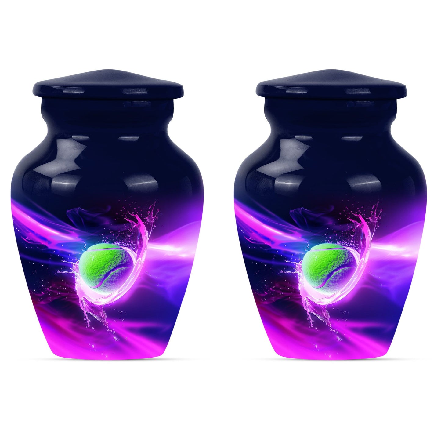 Green Personalized Tennis Cremation Urn for Human Ashes - 10-inch, 200 cu in - Yatskia