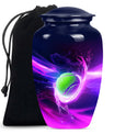 Classic tennis urn for adult ashes in Purple Meadow theme