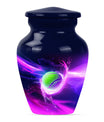 Classic tennis urn for adult ashes in Purple Meadow theme