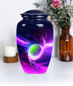 Classic tennis urn for adult ashes in Purple Meadow theme