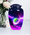 Classic tennis urn for adult ashes in Purple Meadow theme