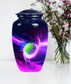 Classic tennis urn for adult ashes in Purple Meadow theme