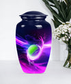 Classic tennis urn for adult ashes in Purple Meadow theme