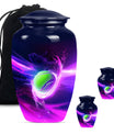 Classic tennis urn for adult ashes in Purple Meadow theme