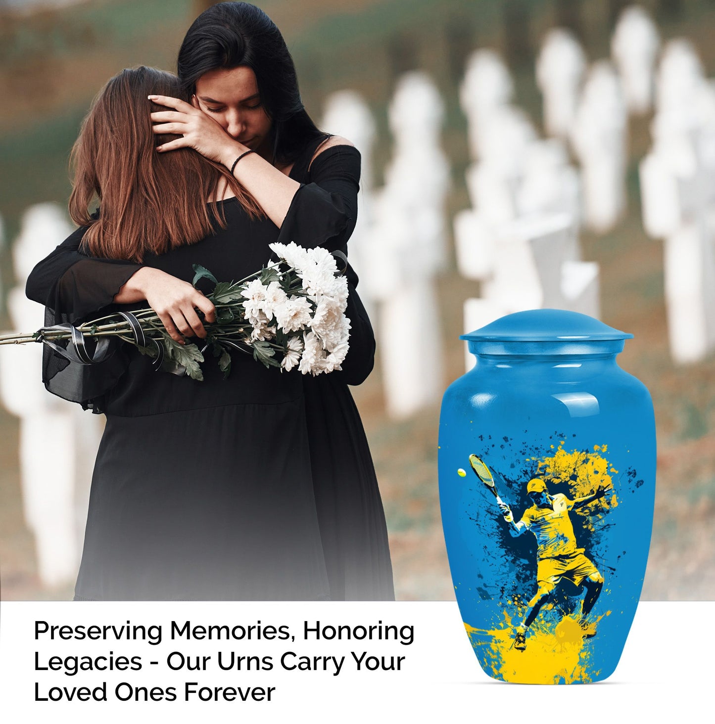  tennis urn in purple meadow 