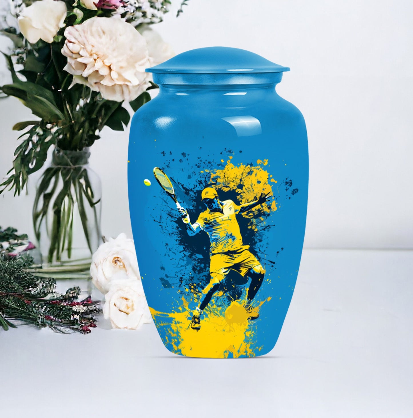  tennis urn in purple meadow 