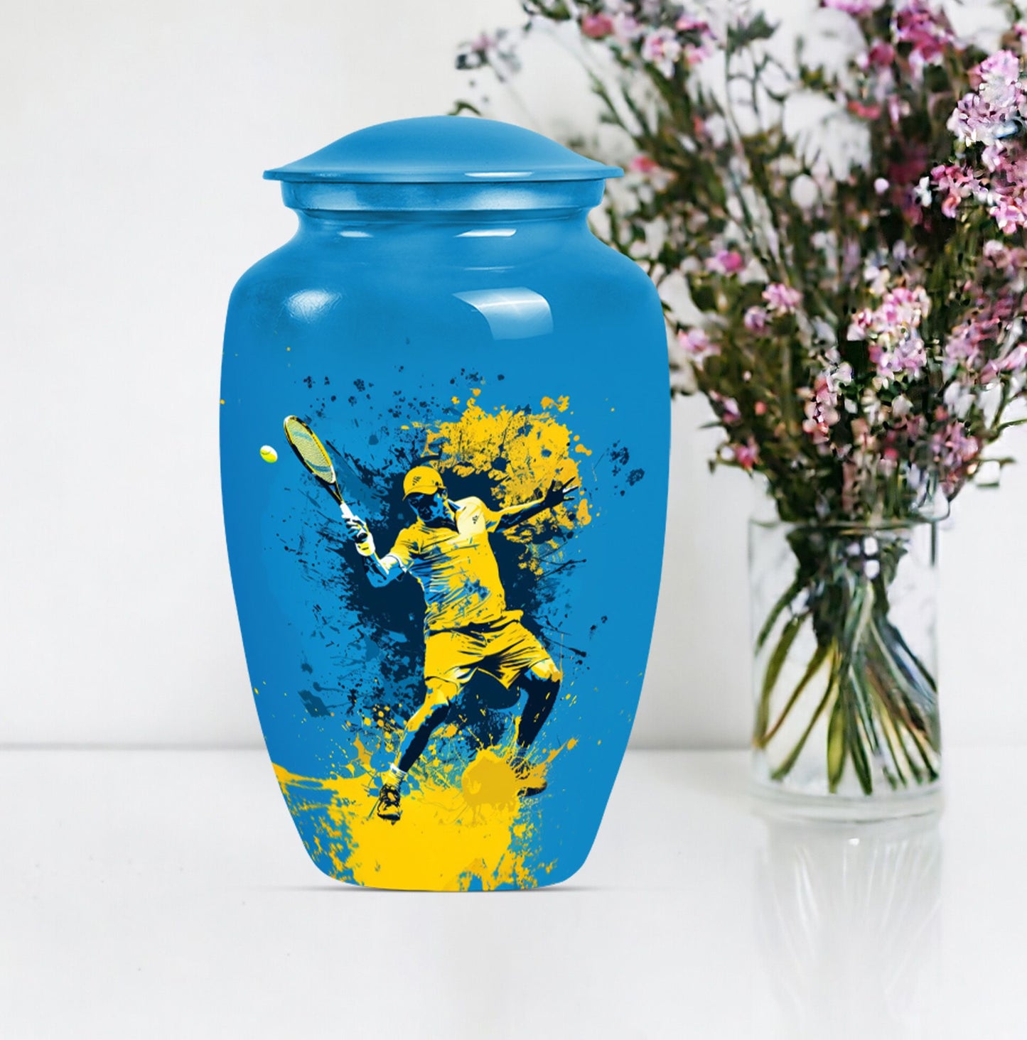  tennis urn in purple meadow 
